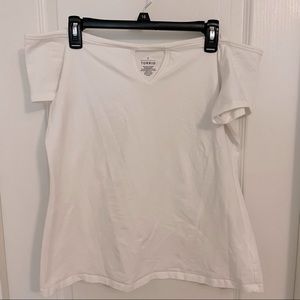 Torrid White foxy off-shoulder tee